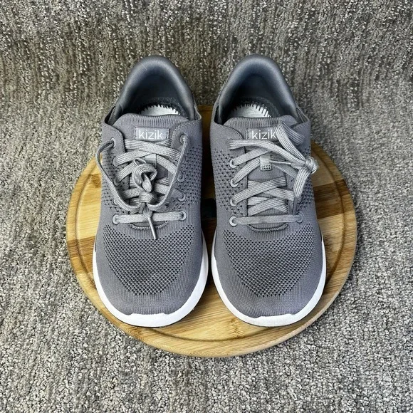 Kizik Lima Knit Womens Size 8.5 Wide Gray Athletic Shoe Mesh Lace Up Sneaker GUC - Picture 6 of 12